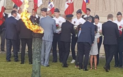Le comité Fidélité Gaulliste ravive la Flamme à Bayeux le 18 juin 2022